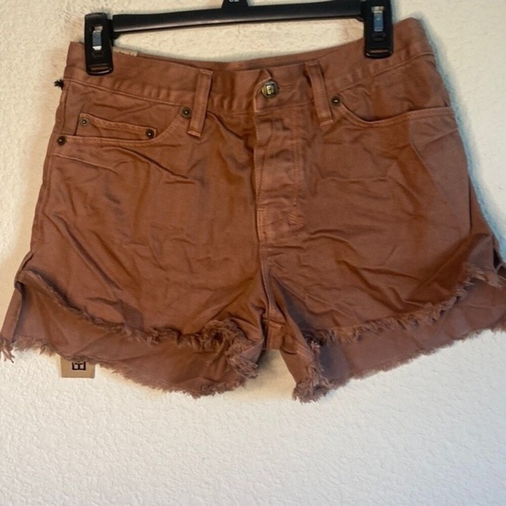 NEW Ksubi sexy shorts low rise cutoff baggy slit raw hem 25 brown jing cross